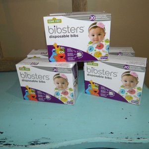 Bibsters Disposable Bibs 0-6 mths S/P Sesame Street 6 Boxes